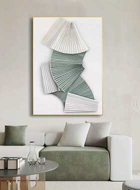 砂岩浮雕立体小众艺术装饰画客厅玄关抽象挂画别墅样板间几何壁饰