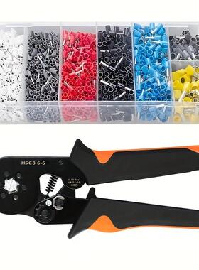 1900pcs HSC8 6-6A压线钳端子组盒套装工具手动冷压钳欧式省力棘