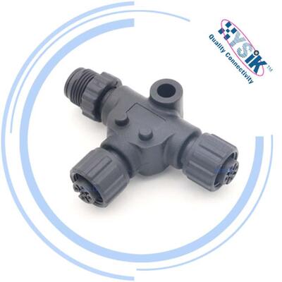 防水2米深 NMEA 2000 T型分接头 5芯 一公转2母塑料T插头