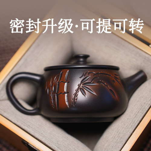 云南建水紫陶茶壶全大容量手工汉瓦家用高档非紫砂功夫具套装石瓢