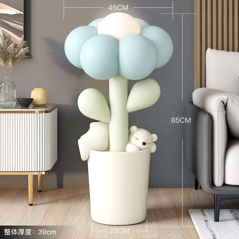 【会发光】客厅仿真花摆件大型落地网红家居电视柜沙发旁卧室夜灯,家居饰品,落地摆件,淘宝优惠券,粉丝福利购,淘宝优惠卷