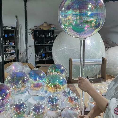 炫彩亚克力空心球 商场美陈吊饰 婚礼布置幻彩装饰球场景氛围营造