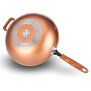 陶晶复底不粘炒锅 亮底不粘锅 商超礼品快手炒锅 厂价销售礼品锅
