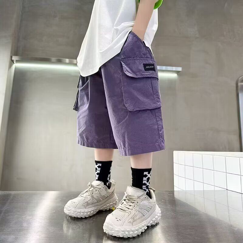 男童工装短裤夏季薄款潮儿童夏装男孩休闲裤中裤中大童裤子五分裤
