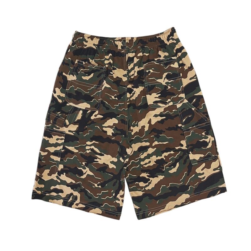 Glitch Woodland Camo 双膝宽松版型运动短裤100% 纯棉毛圈面料