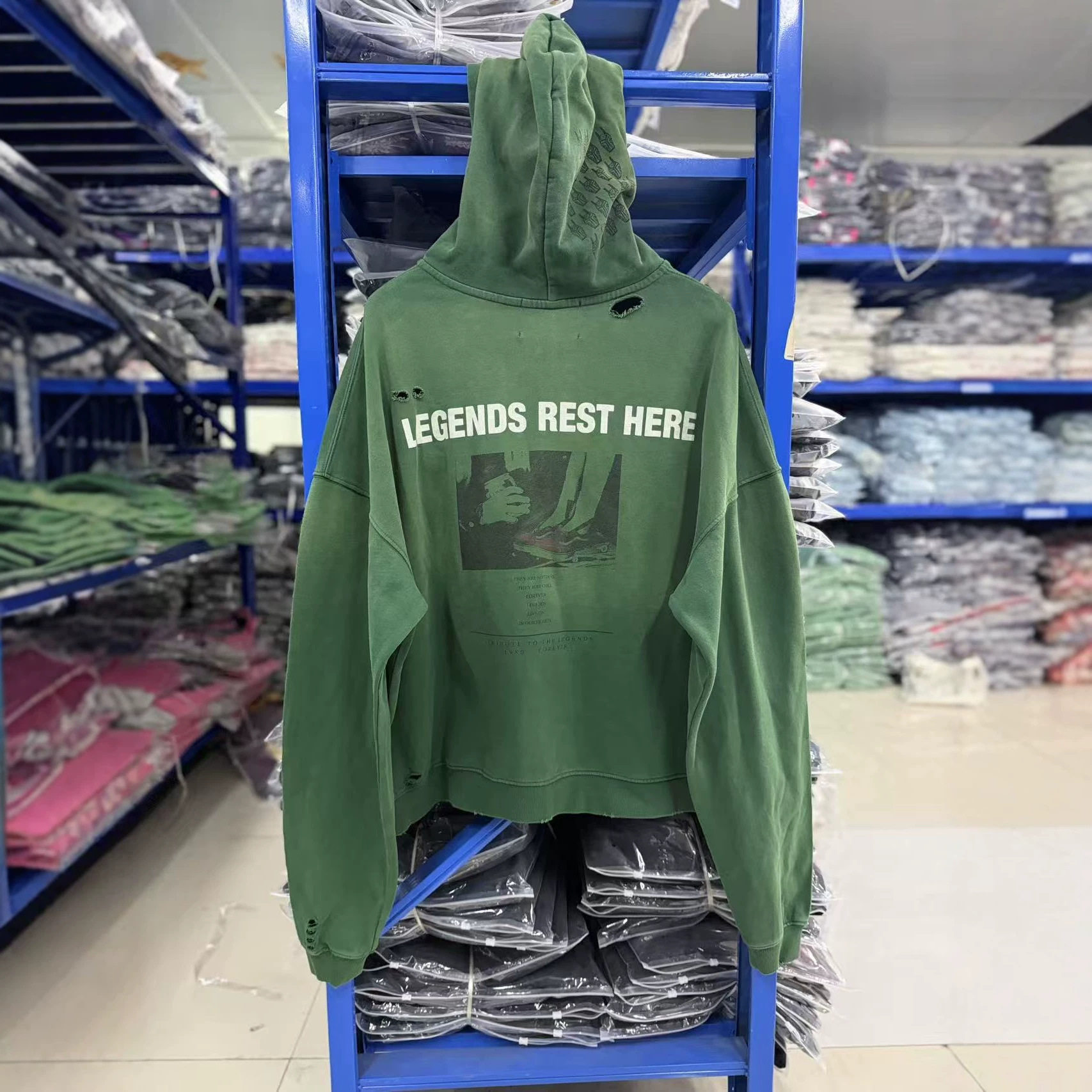 Paly Hollywood FW26 水洗破坏拉链连帽卫衣