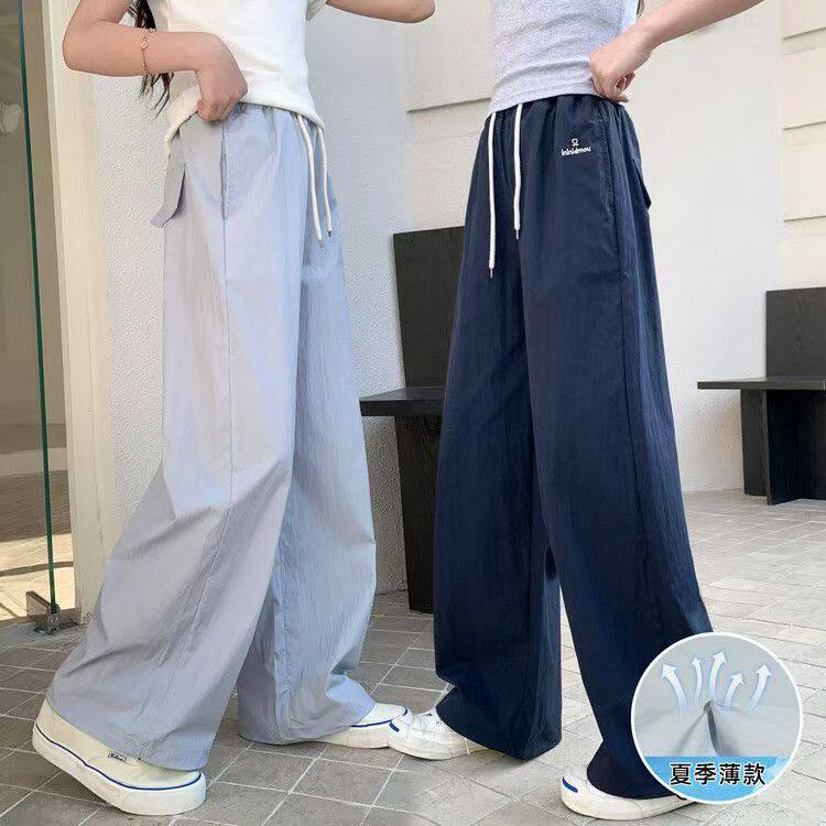 女童夏季裤子薄女大童直筒休闲裤新款夏天儿童速干防蚊裤女孩