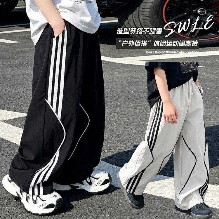男童夏季卫裤新款中大童夏装款宽松男孩夏装儿童运动直筒裤子