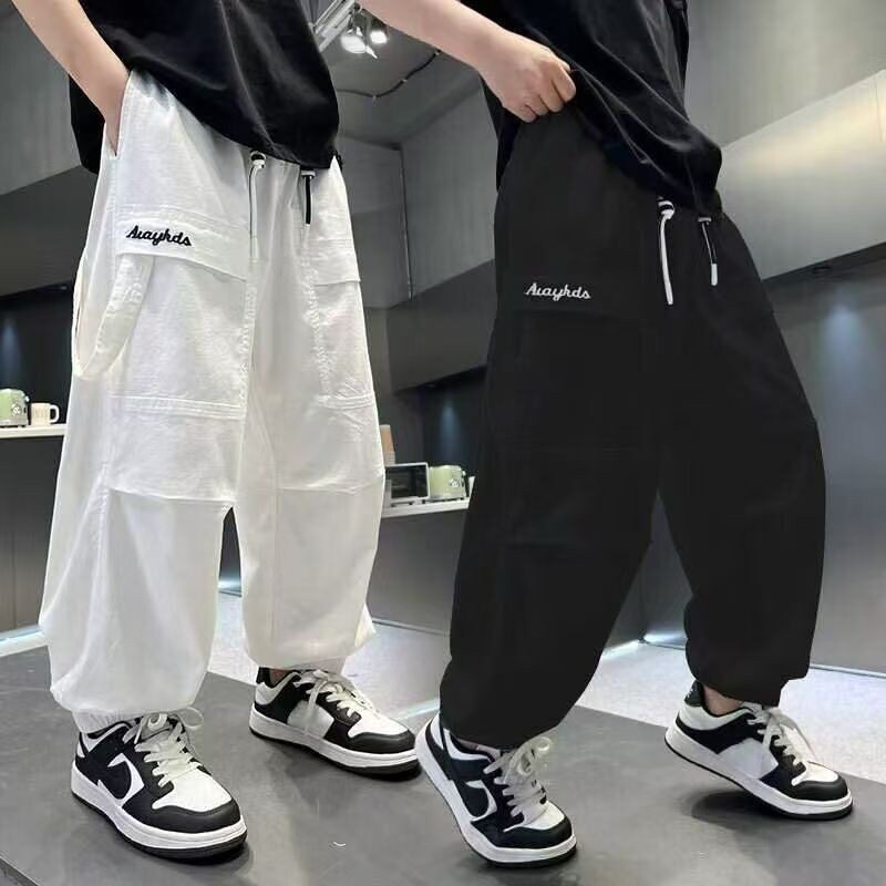 男童裤子夏薄款新款防蚊裤儿童夏装长裤中大童夏季工装裤男孩