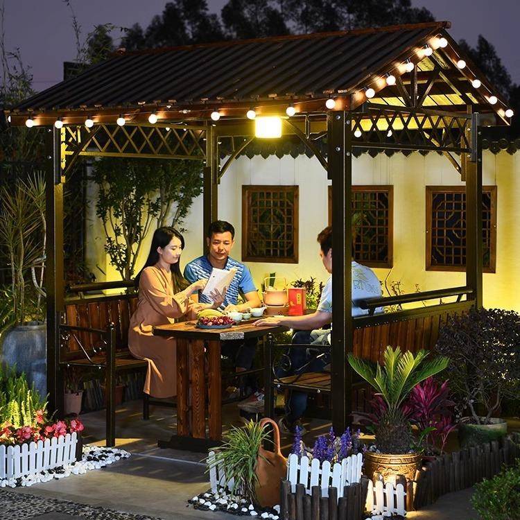 户外凉腐亭休闲茅宿草小木亭屋实木凉亭庭院花TDU园别墅民防木防