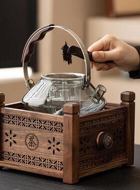 新中式炉围煮茶内器具全套装家用室高端胡桃木电陶OOK炉煮茶炉煮