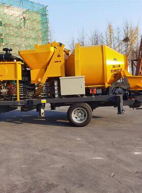 混凝土搅拌拌拖泵柴油拖泵泵带搅拌机滚筒搅机带KJZ输送油电两用