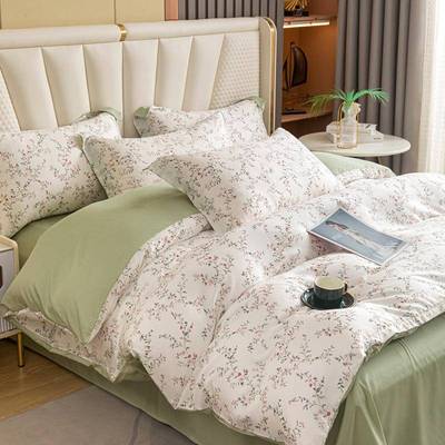 莱赛尔丝田园1小碎花天床上四件套被套文艺.NFHm床单款家5纺