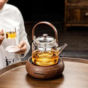 55器玻套 璃蒸煮茶壶单壶电泡陶炉烧水专用加厚耐热家白茶提梁茶A