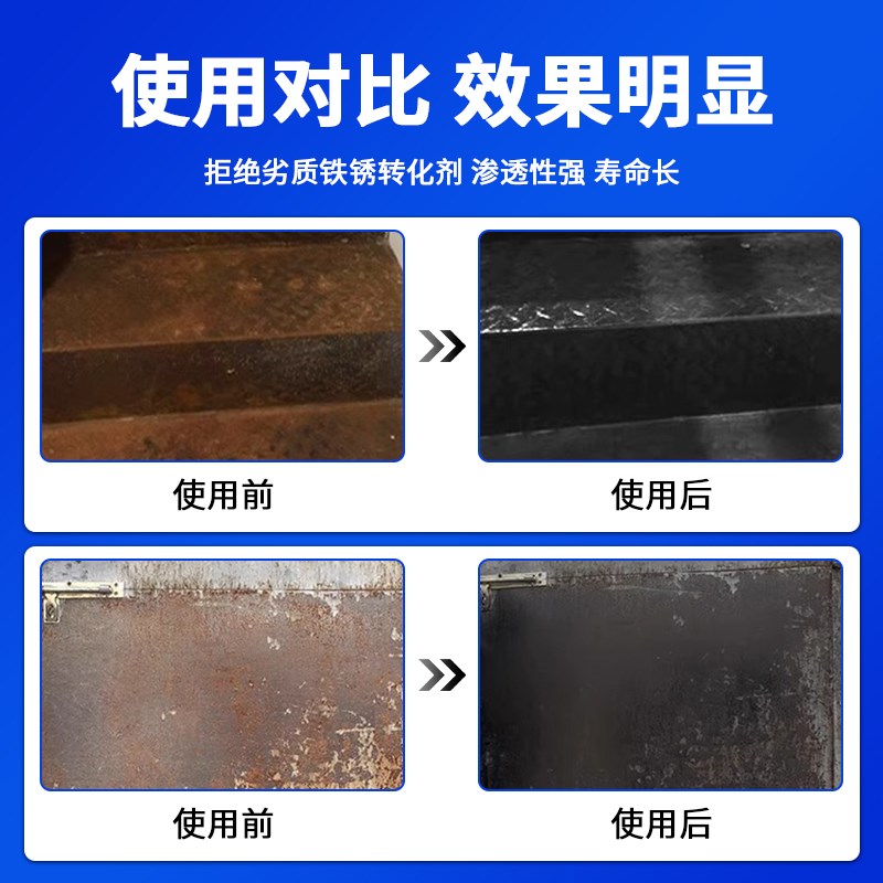 铁锈转化剂免除锈防锈漆自喷带锈转化底漆水性翻新金属防腐油漆