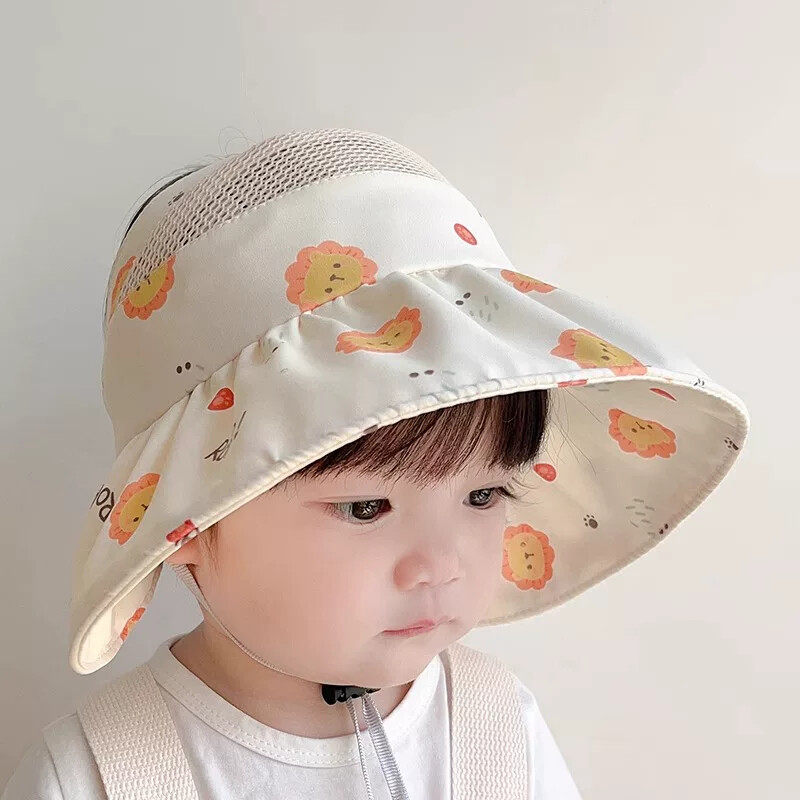 儿童防晒帽夏季女童空顶太阳帽可折叠宝宝遮阳帽防紫外线儿童帽子