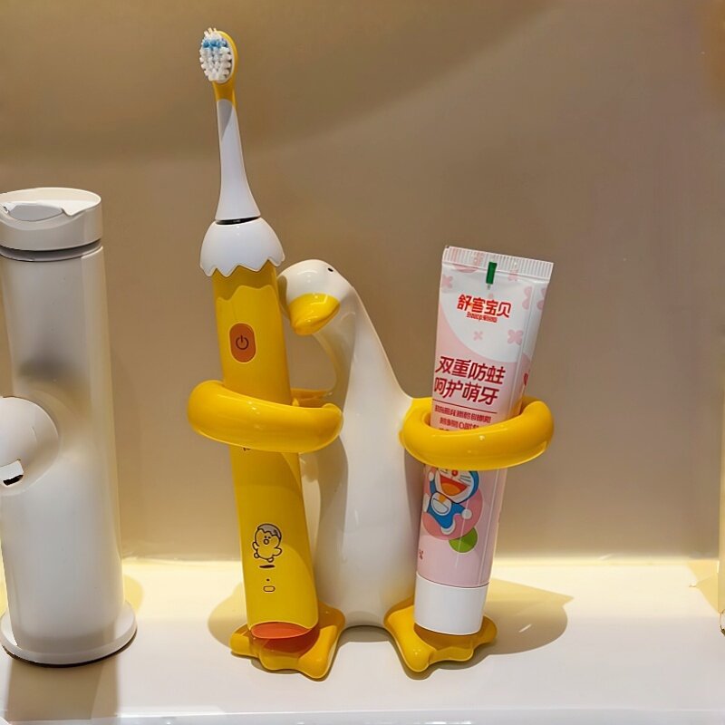 可爱小鸭子陶瓷底座台面牙刷架