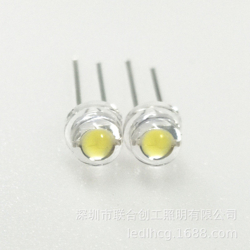 现货F5草帽白灯珠，5MM草帽白灯led 草帽大杯白灯