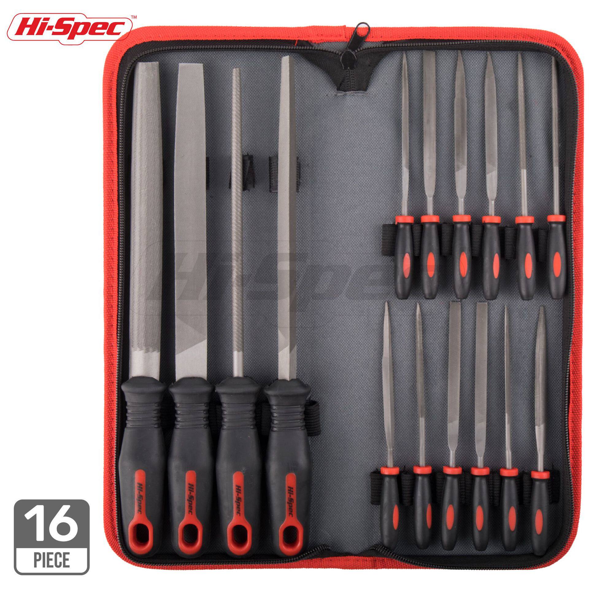 Hi-Spec16件套锉刀组套大号钢锉和小号精细细针钢锉组套木工工具