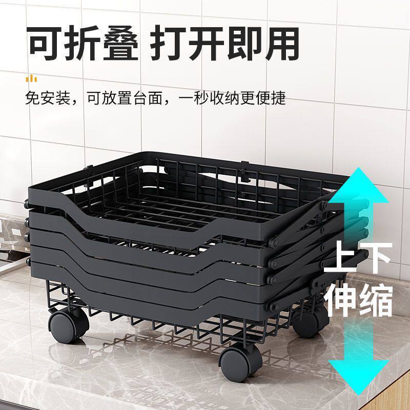 可折叠小推车置物架落地卫生间卧室多层厨房移动零食储物收纳架子