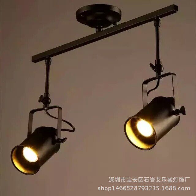 复古工业风射灯 创意个性餐厅吧台服装店铁艺单头吊灯灯具家居