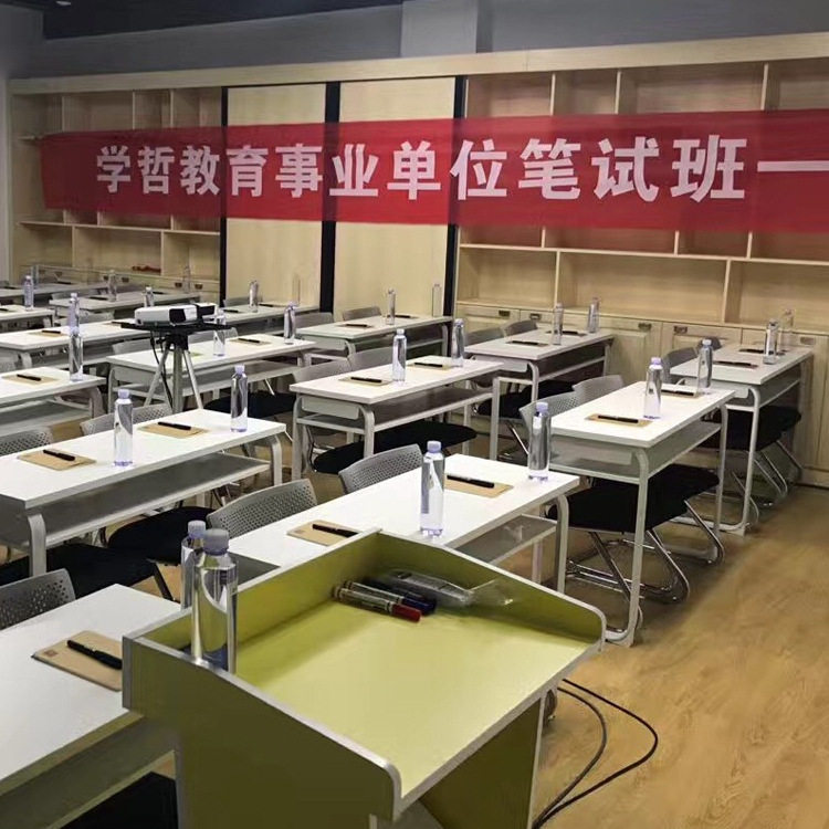 培训桌椅教育机构折叠长条桌学生辅导补习班双人课桌椅会议桌组合