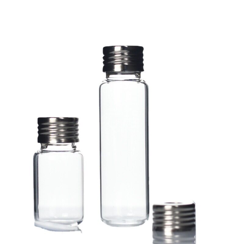 螺纹顶空瓶10ml20ml磁性铁盖 透明玻璃色谱分析瓶盖垫 100只/盒