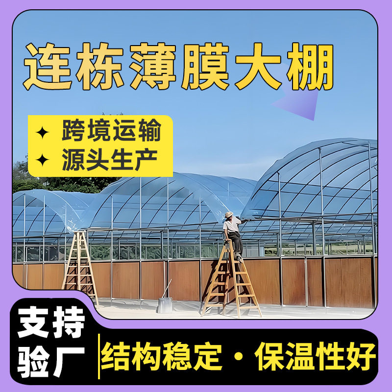 外遮阳温室连栋薄膜大棚玻璃温室蔬菜花卉养殖棚全套建造温室大棚