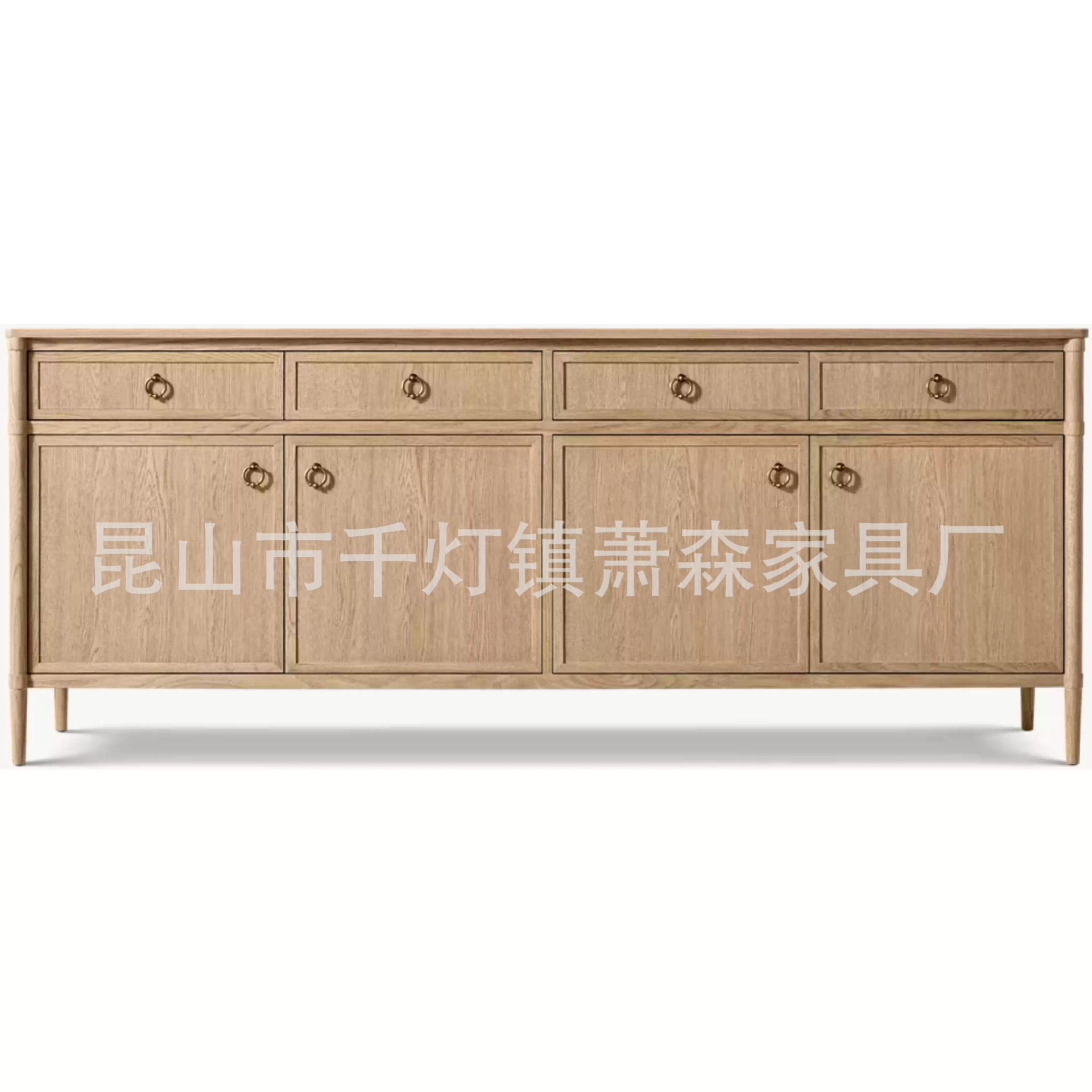 RH美式简约橡木实木边柜