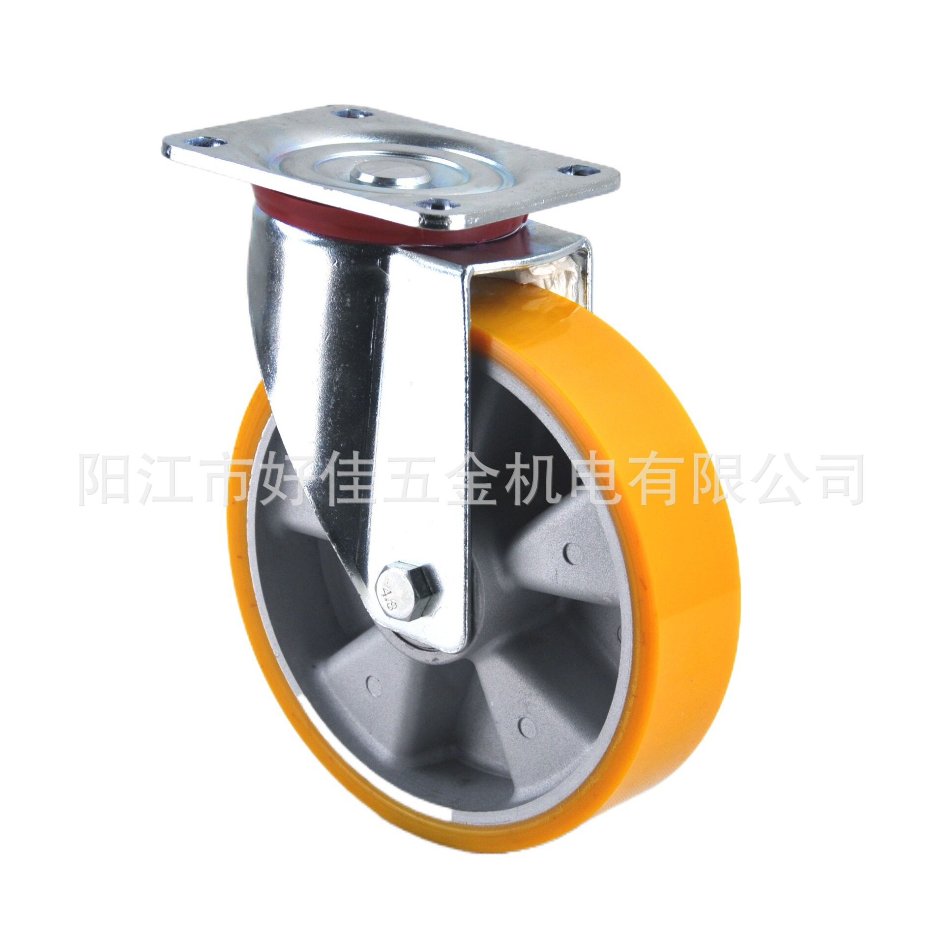源头工厂产品200X50mm欧洲款高承载重型平板万向铝芯聚氨脂PU脚轮