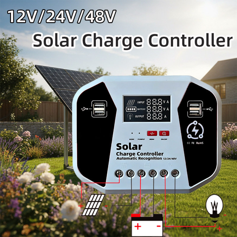 12v-48v离网太阳能系统PWM60A太阳能充电控制器
