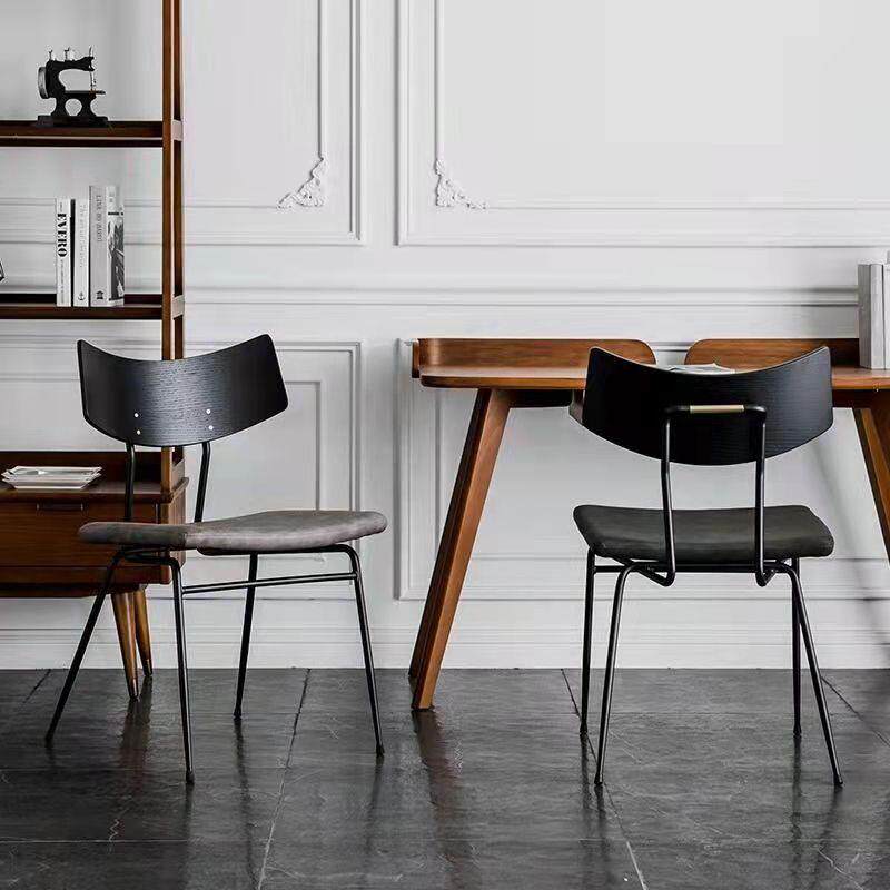 意式餐椅家用餐桌椅子高级感现代简约北欧餐厅ins铁艺靠背餐椅厂