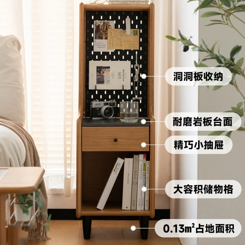 家具实木床头柜卧室简约小型床边柜北欧超窄置物小柜子储物柜