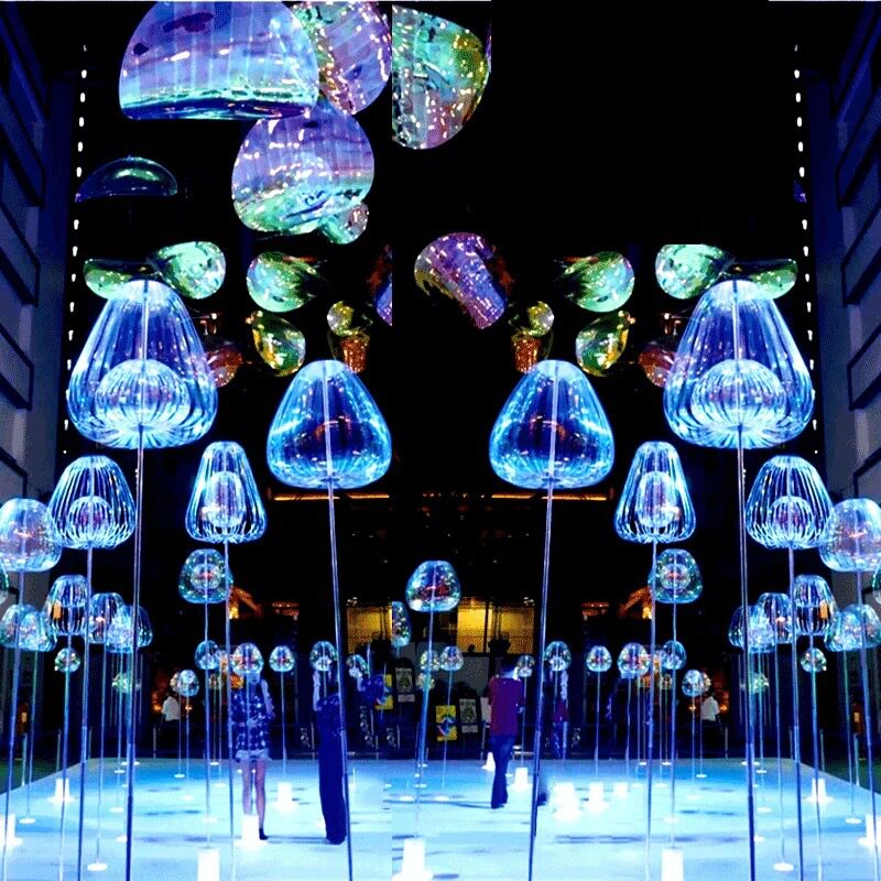 LED互动美陈灯光装置 可旋转幻彩泡泡球酒吧景区公园扭扭乐景观灯
