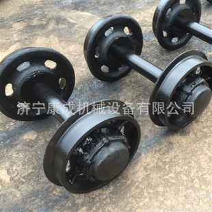 康成轨道用铸钢矿车轮对 600轨距矿车轮子 平板车实心主动轮