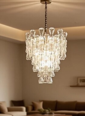 别墅复式楼餐厅穆拉诺楼梯间灯具barovier&toso 意式轻奢玻璃吊灯