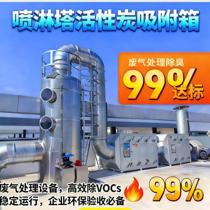 直发喷淋塔环保设备工业废气酸雾处理除臭净化水洗pp喷淋塔