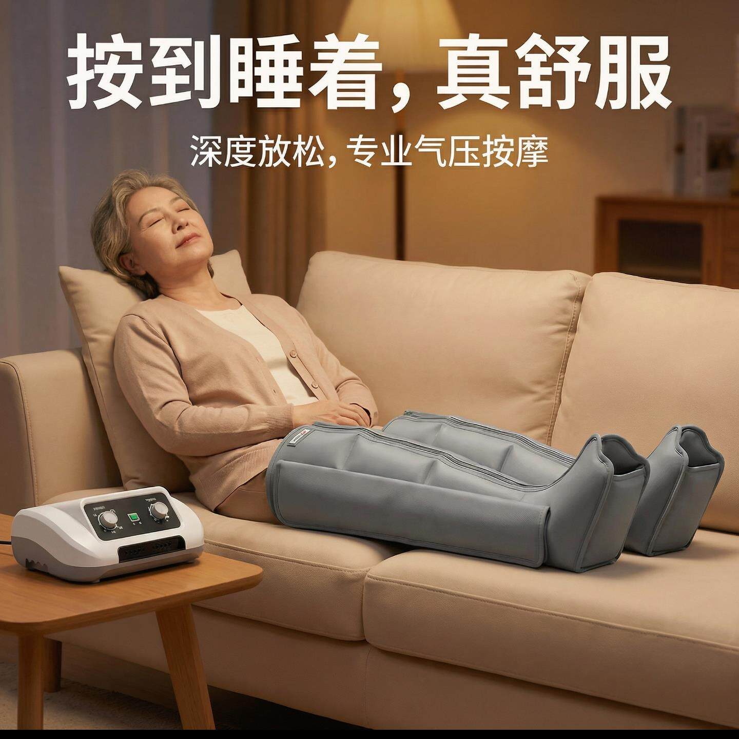 腿部按摩器全自动揉捏脚部家用老人理疗包裹智能空气波压力按摩仪