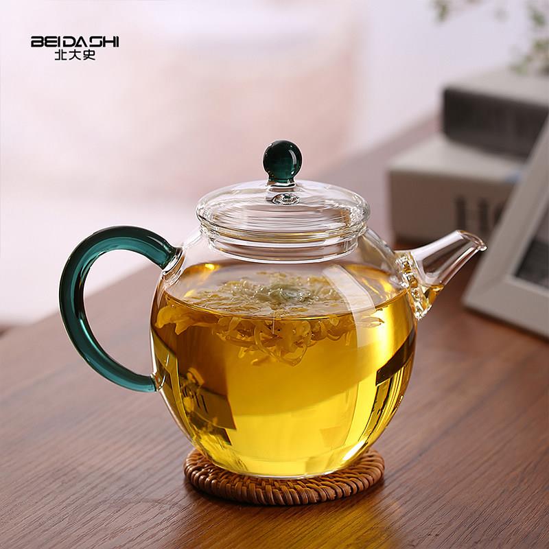 北大史耐高温玻璃茶壶手工带过滤红茶花茶壶绿茶泡功夫茶具小茶壶