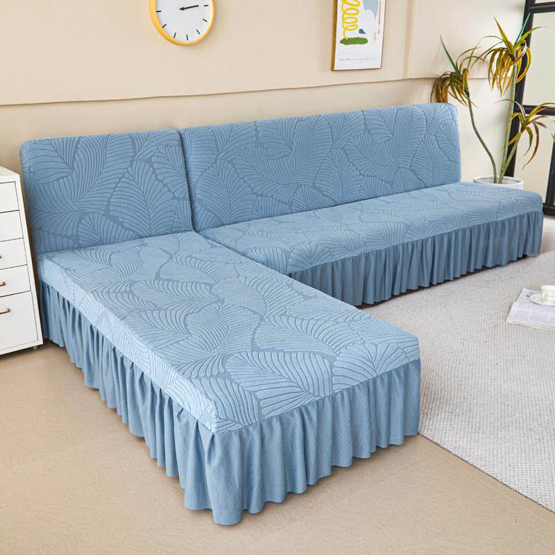 新款裙边组合贵妃无扶手折叠沙发床套罩简约加厚弹力防抓全包盖布