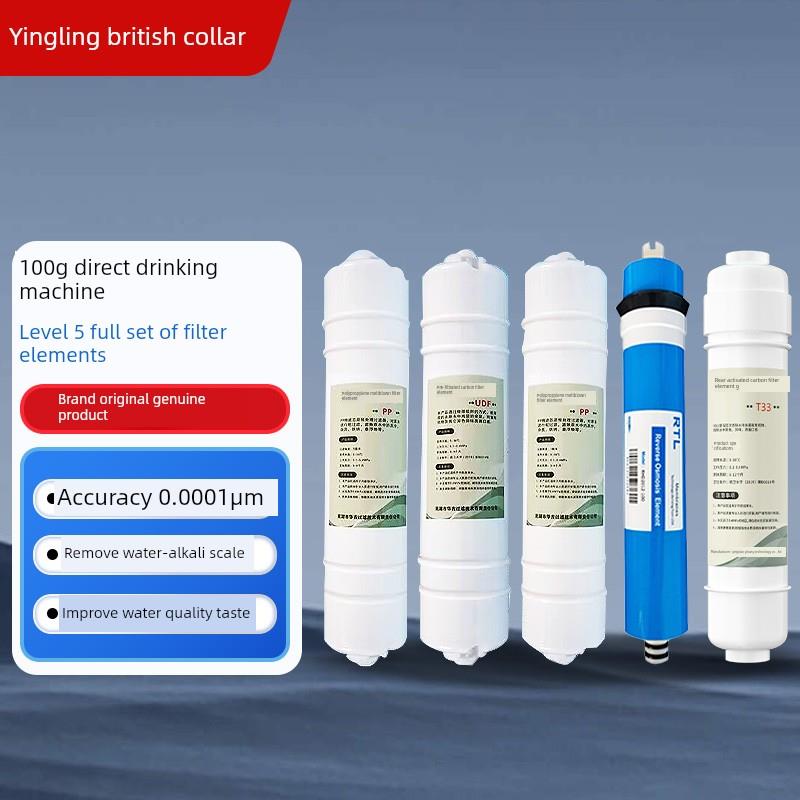英领100G直饮水机商用净水器滤芯PP棉前置后置活性炭RO反渗透膜