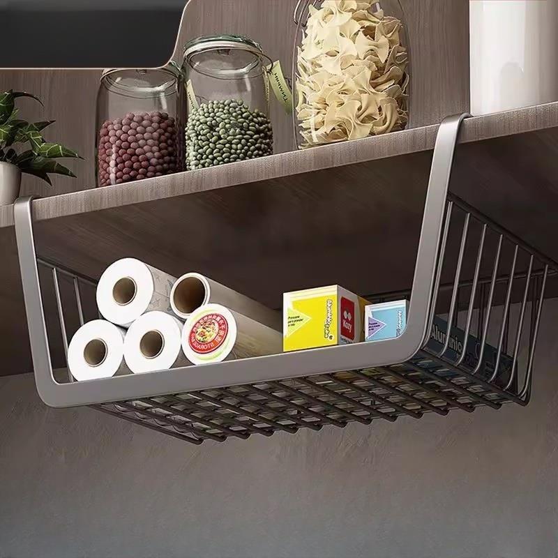 加粗款厨房置物架挂篮桌下衣柜收纳层架吊柜分层隔板整体橱柜分层