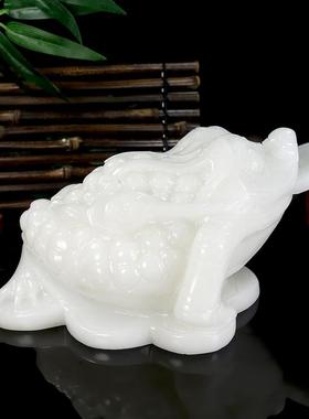 玉石金蟾招财摆件店铺大号开 业乔迁新居送礼客厅玄关金蝉三足蟾