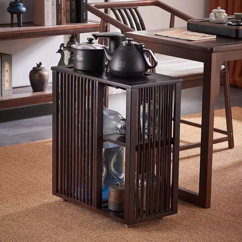 茶车家用移动烧水小茶几沙发边几茶台茶桌侧边柜实竹茶柜茶水柜