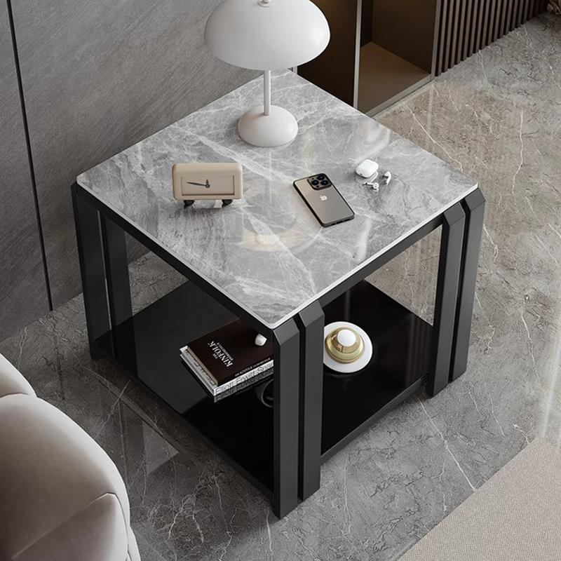 客厅正方形边几沙发侧边柜家用小茶几现代简约轻奢岩板角几置物桌