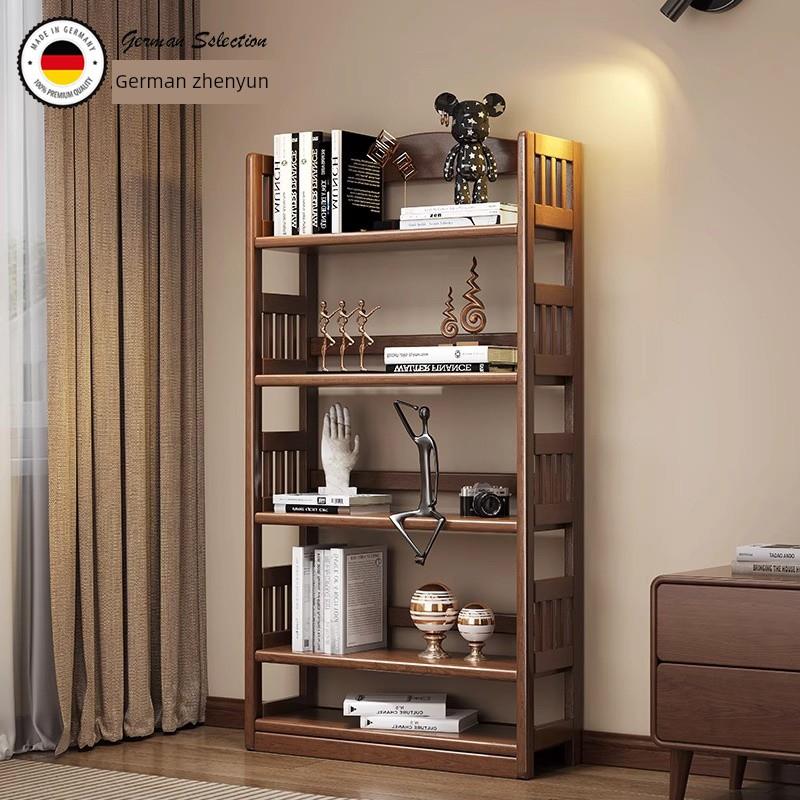 德国精选进口全实木落地书架客厅卧室书房书架原木拼接墙书架