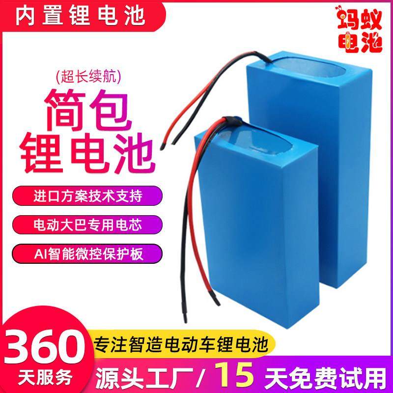 定制48v锂电池48v12AH自行车锂电瓶挂包简包内置定制36伏锂电瓶