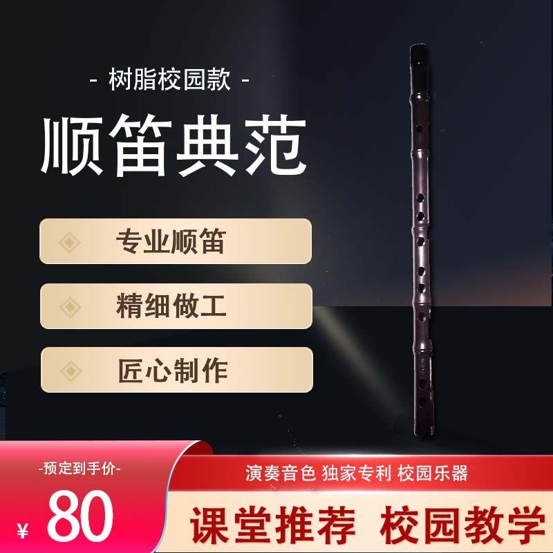 中国顺笛 保留竹笛膜孔 专业演奏树脂款F调