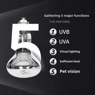 新的宠物爬行动物宠物全光谱太阳灯Uva+Uvb灯爬行动物蜥蜴陆龟晒