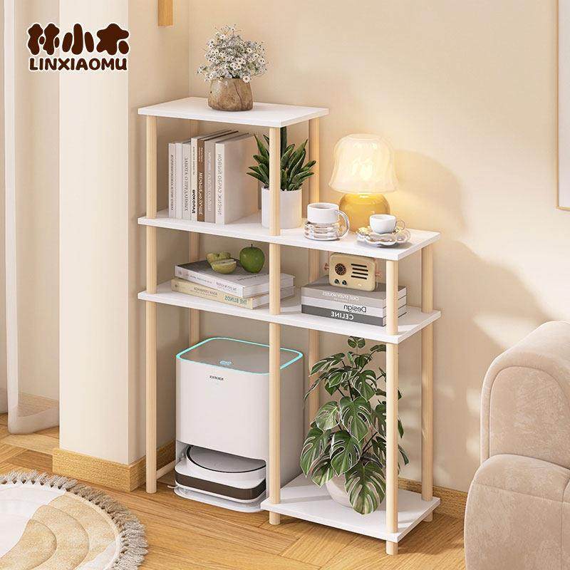 扫地机器人上方置物架客厅落地书架墙角多层收纳架沙发旁鱼缸架子